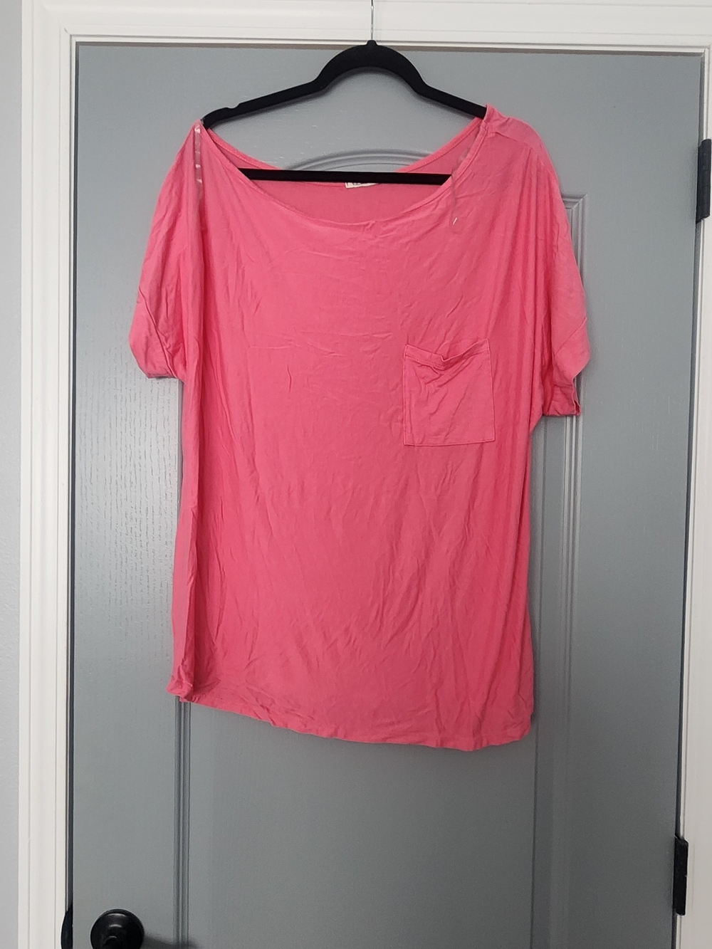 Women’s One Shoulder Relaxed Pocket Tee - Pink